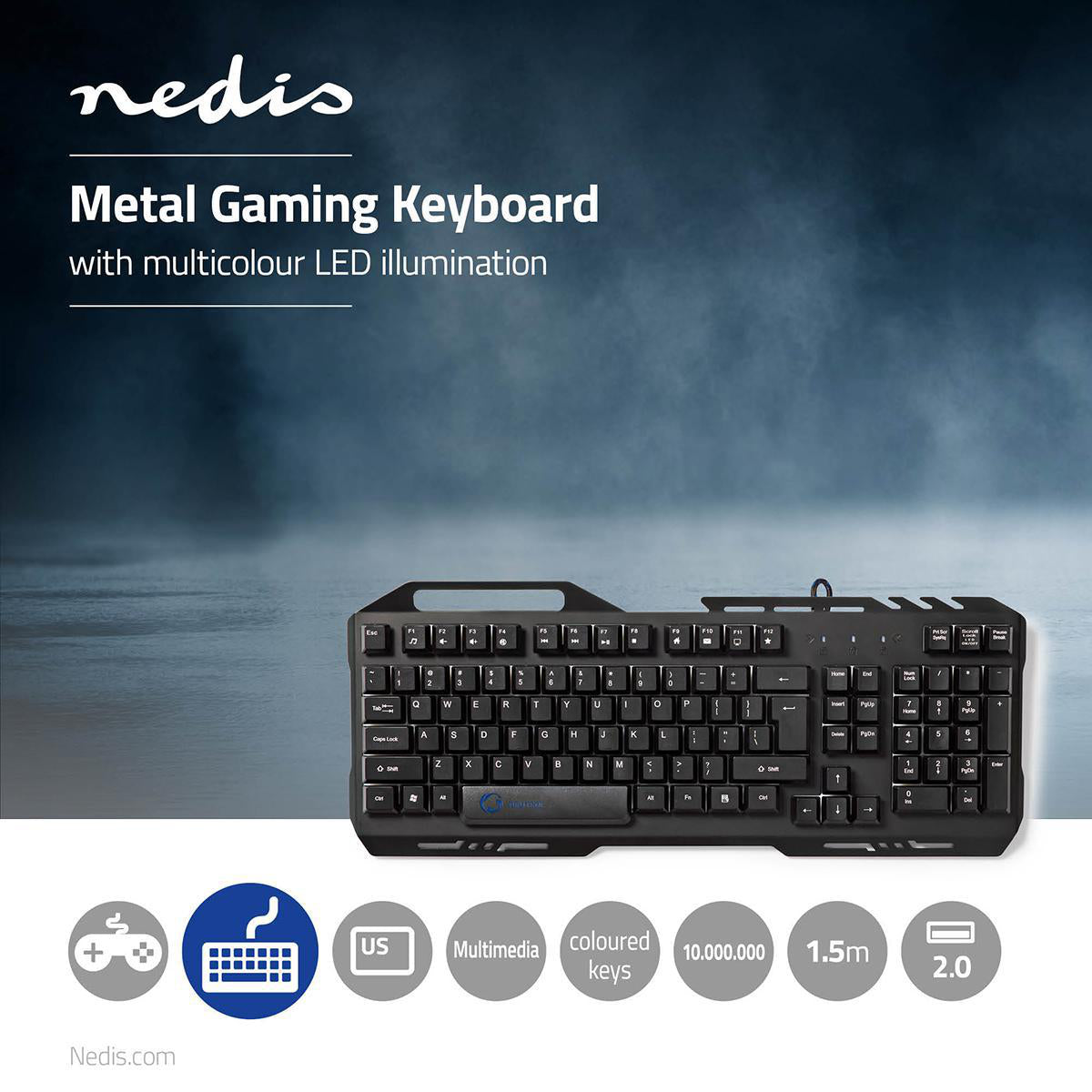 Nedis Metal Gaming Keyboard RGB (Qwerty US) Nedis Metal Gaming Keyboard RGB (Qwerty US)